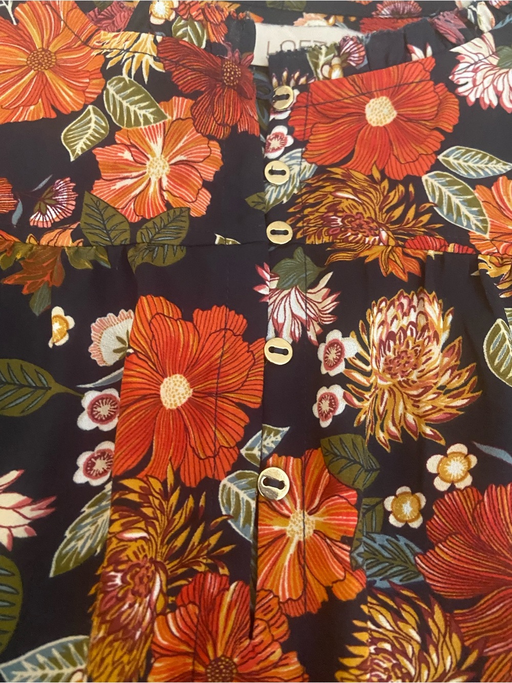 LOFT FLORAL SLEEVELESS BLOUSE SIZE XL - Picture 4 of 8